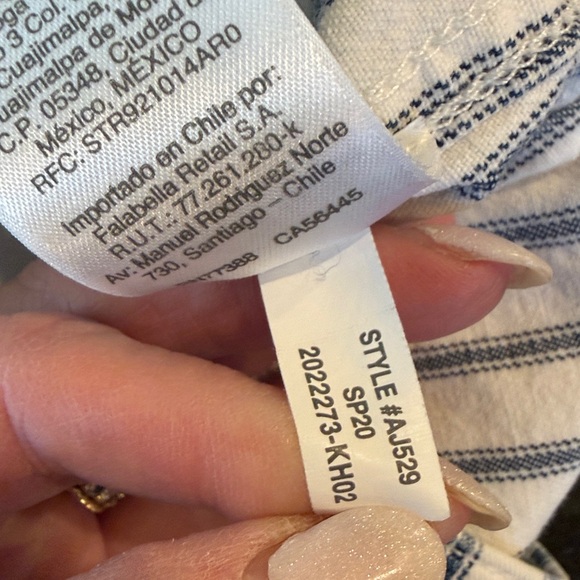 J. Crew Slim Wide-Leg Navy/Ivory Striped Jeans Size 28 - Picture 16 of 16